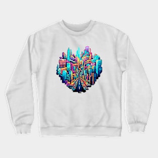 Modern City Urbain Skylines Cityscape Creativity Crewneck Sweatshirt